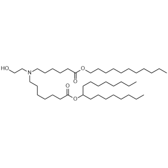 7-((2-羟乙基)(6-氧代-6-(十一烷氧基)己基)氨基)庚酸十七烷-9-基结构式