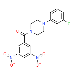 (4-(3-chlorophenyl)piperazin-1-yl)(3,5-dinitrophenyl)methanone结构式