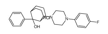 Bicyclo(3.3.1)nonan-9-ol, 2-(4-(4-fluorophenyl)-1-piperazinyl)-9-pheny l-, monohydrochloride结构式