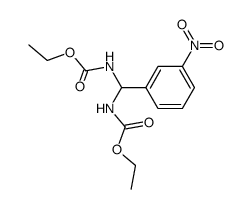 N,N'-(3-nitro-benzylidene)-bis-carbamic acid diethyl ester结构式