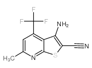 3-amino-6-methyl-4-(trifluoromethyl)thieno[2,3-b]pyridine-2-carbonitrile structure