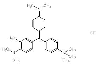 Benzenaminium,4-[[4-(dimethylamino)-3-methylphenyl][4-(dimethyliminio)-2,5-cyclohexadien-1-ylidene]methyl]-N,N,N-trimethyl-,chloride (1:2) Structure
