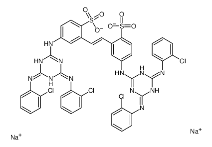 2,2'-(1,2-Ethenediyl)bis[4-[[4,6-bis[(2-chlorophenyl)amino]-1,3,5-triazin-2-yl]amino]benzenesulfonic acid sodium] salt结构式