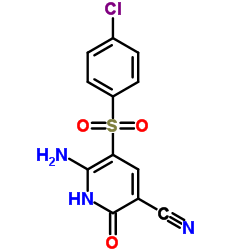 6-AMINO-5-[(4-CHLOROPHENYL)SULFONYL]-2-HYDROXYNICOTINONITRILE结构式