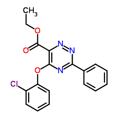 Ethyl 5-(2-chlorophenoxy)-3-phenyl-1,2,4-triazine-6-carboxylate结构式