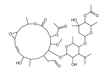 [(14E)-9-[5-(5-acetyloxy-4-hydroxy-4,6-dimethyloxan-2-yl)oxy-4-(dimethylamino)-3-hydroxy-6-methyloxan-2-yl]oxy-13-hydroxy-8-methoxy-3,12-dimethyl-5-oxo-10-(2-oxoethyl)-4,17-dioxabicyclo[14.1.0]heptadec-14-en-7-yl] acetate结构式