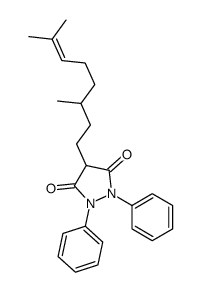 4-(3,7-dimethyloct-6-enyl)-1,2-diphenylpyrazolidine-3,5-dione Structure