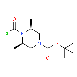 (3R,5S)-REL-4-(氯甲酰基)-3,5-二甲基-1-哌嗪羧酸叔丁酯结构式