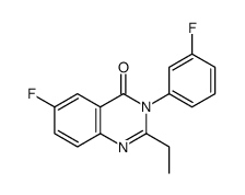 2-ethyl-6-fluoro-3-(3-fluorophenyl)quinazolin-4-one结构式