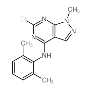 3-chloro-N-(2,6-dimethylphenyl)-9-methyl-2,4,8,9-tetrazabicyclo[4.3.0]nona-1,3,5,7-tetraen-5-amine Structure