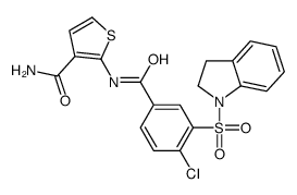 2-[[4-chloro-3-(2,3-dihydroindol-1-ylsulfonyl)benzoyl]amino]thiophene-3-carboxamide Structure