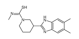 1-Piperidinecarbothioamide,3-(5,6-dimethyl-1H-benzimidazol-2-yl)-N-methyl-(9CI) Structure