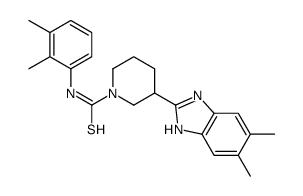 1-Piperidinecarbothioamide,3-(5,6-dimethyl-1H-benzimidazol-2-yl)-N-(2,3-dimethylphenyl)-(9CI) structure