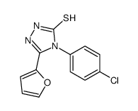 4-(4-氯苯基)-5-(呋喃-2-基)-4H-1,2,4-三唑-3-硫醇结构式