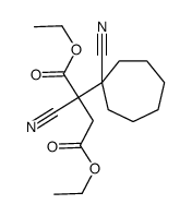 diethyl 2-cyano-2-(1-cyanocycloheptyl)butanedioate Structure