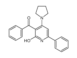 3-benzoyl-6-phenyl-4-pyrrolidin-1-yl-1H-pyridin-2-one结构式