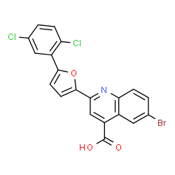 6-bromo-2-[5-(2,5-dichlorophenyl)furan-2-yl]quinoline-4-carboxylic acid结构式