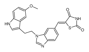 5-({1-[2-(5-methoxy-1H-indol-3-yl)ethyl]-1H-benzimidazol-6-yl}methylene)-1,3-thiazolidine-2,4-dione Structure