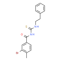3-Bromo-4-methyl-N-[(2-phenylethyl)carbamothioyl]benzamide结构式