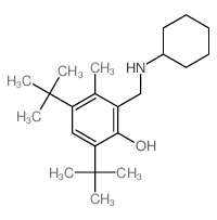 2-[(cyclohexylamino)methyl]-3-methyl-4,6-ditert-butyl-phenol structure