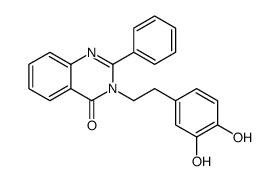 3-[2-(3,4-dihydroxyphenyl)ethyl]-2-phenylquinazolin-4-one Structure