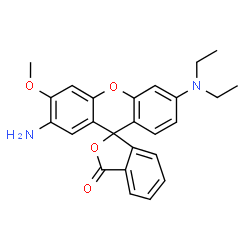 2'-amino-6'-(diethylamino)-3'-methoxyspiro[isobenzofuran-1[3H],9'-[9H]xanthene]-3-one结构式