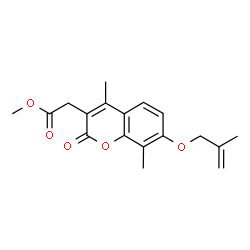 methyl 2-[4,8-dimethyl-7-(2-methylprop-2-enoxy)-2-oxochromen-3-yl]acetate structure