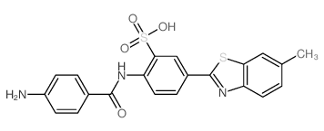 2-((4-aminobenzoyl)amino)-5-(6-methyl-1,3-benzothiazol-2-yl)benzenesulfonic acid结构式