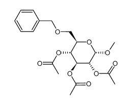 (2R,3R,4S,5R,6S)-2-((benzyloxy)methyl)-6-methoxytetrahydro-2H-pyran-3,4,5-triyl triacetate Structure