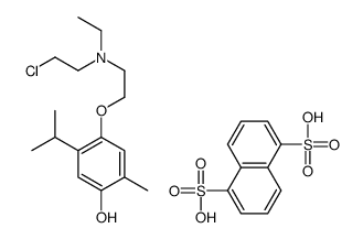 2-chloroethyl-ethyl-[2-(4-hydroxy-5-methyl-2-propan-2-ylphenoxy)ethyl]azanium,5-sulfonaphthalene-1-sulfonate结构式