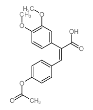 3-(4-acetyloxyphenyl)-2-(3,4-dimethoxyphenyl)prop-2-enoic acid Structure