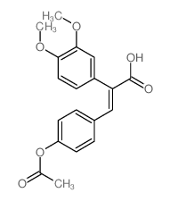 3-(4-acetyloxyphenyl)-2-(3,4-dimethoxyphenyl)prop-2-enoic acid structure