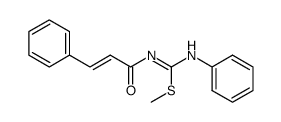 Cinnamoylimino-thiokohlensaeure-S-methylester-N-phenylamid结构式