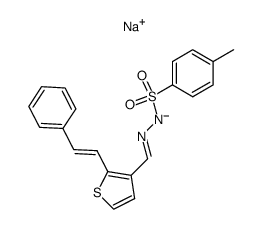 3-formyl-2-(trans-2-phenylethenyl)thiophen tosylhydrazone sodium salt Structure