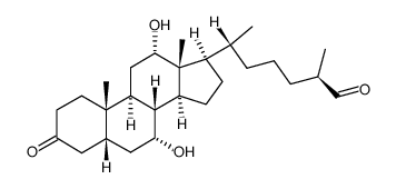 7 alpha,12 alpha-dihydroxy-3-oxo-5 beta-cholestan-26-al structure