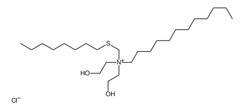 dodecyl-bis(2-hydroxyethyl)-(octylsulfanylmethyl)azanium,chloride Structure