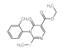 ethyl 1-(2-methylphenyl)-2-methylsulfanyl-6-oxo-pyrimidine-5-carboxylate structure
