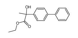 α-Hydroxy-α-methyl(1,1'-biphenyl)-4-essigsaeureethylester Structure