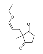 (Z)-2-(3-Ethoxy-2-propenyl)-2-methyl-1,3-cyclopentanedione结构式