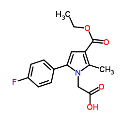 [3-(Ethoxycarbonyl)-5-(4-fluorophenyl)-2-methyl-1H-pyrrol-1-yl]acetic acid结构式