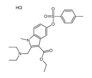 [3-ethoxycarbonyl-1-methyl-5-(4-methylphenyl)sulfonyloxyindol-2-yl]methyl-diethylazanium,chloride结构式