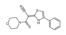3-morpholin-4-yl-2-(4-phenyl-3H-1,3-thiazol-2-ylidene)-3-sulfanylidenepropanenitrile Structure