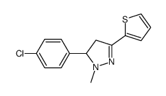 3-(4-chlorophenyl)-2-methyl-5-thiophen-2-yl-3,4-dihydropyrazole结构式