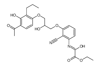 ethyl 2-[3-[3-(4-acetyl-3-hydroxy-2-propylphenoxy)-2-hydroxypropoxy]-2-cyanoanilino]-2-oxoacetate Structure