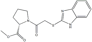 (S)-methyl 1-(2-(1H-benzo[d]imidazol-2-ylthio)acetyl)pyrrolidine-2-carboxylate结构式