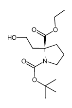 2-(2-hydroxy-ethyl)-pyrrolidine-1,2-dicarboxylic acid 1-tert-butyl ester 2-ethyl ester Structure