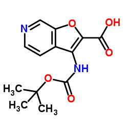 3-({[(2-Methyl-2-propanyl)oxy]carbonyl}amino)furo[2,3-c]pyridine-2-carboxylic acid结构式
