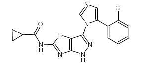 N-[3-[5-(2-氯苯基)-1H-咪唑-1-基]-1H-吡唑并[3,4-D]噻唑-5-基]-环丙羧胺结构式