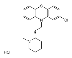 (-)-2-chloro-10-[2-(1-methyl-[2]piperidyl)-ethyl]-phenothiazine; hydrochloride结构式