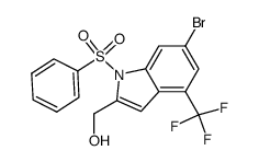 [6-bromo-1-(phenylsulfonyl)-4-(trifluoromethyl)-1H-indol-2-yl]methanol Structure